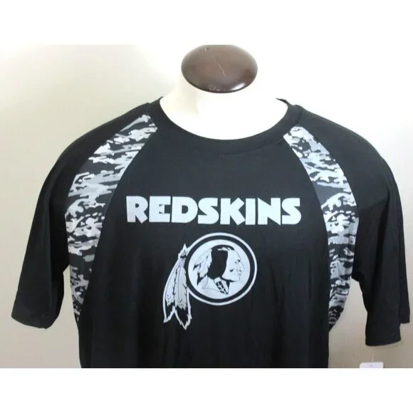 Washington Redskins NFL Team Apparel Men's SS Camo Shirt Black Grey NWT - Picture 2 of 5